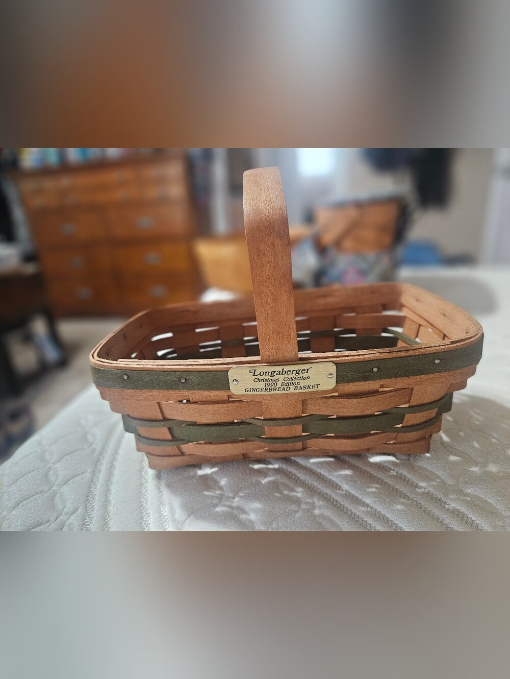 Longaberger Brown and Green Gingerbread Holiday Basket